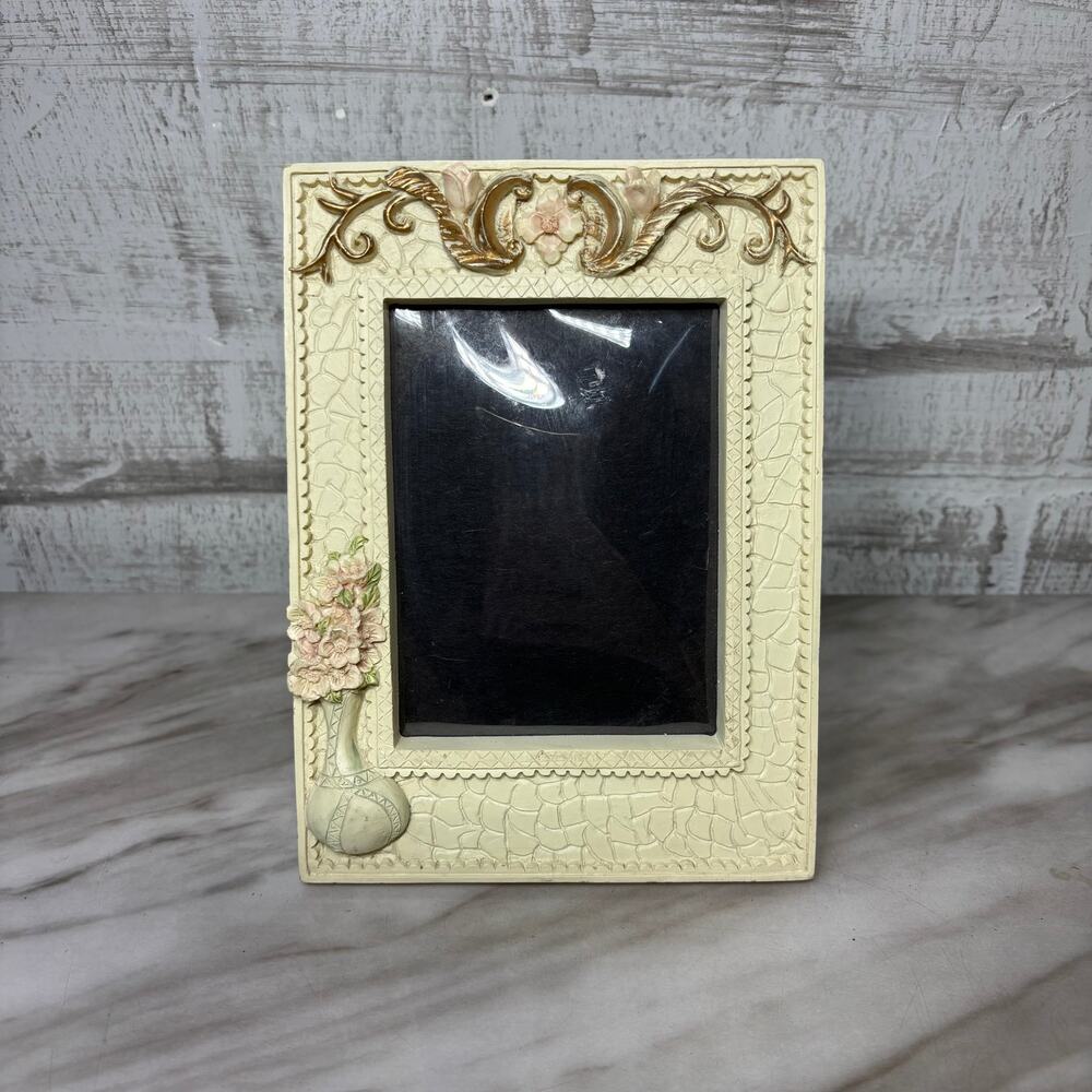 Vintage Special Moments Floral Crackle Picture Frame